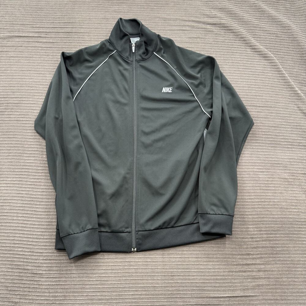 Nike Jacket Mens Medium‎ Black Full Zip Training Track Poly Athletic Logo Swoosh